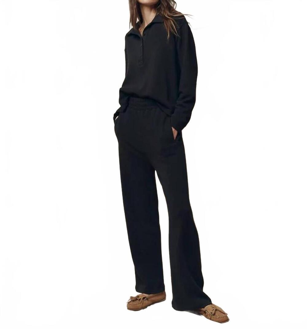 NEW THE GREAT. victory straight-leg pull-on sweatpants in almost black
